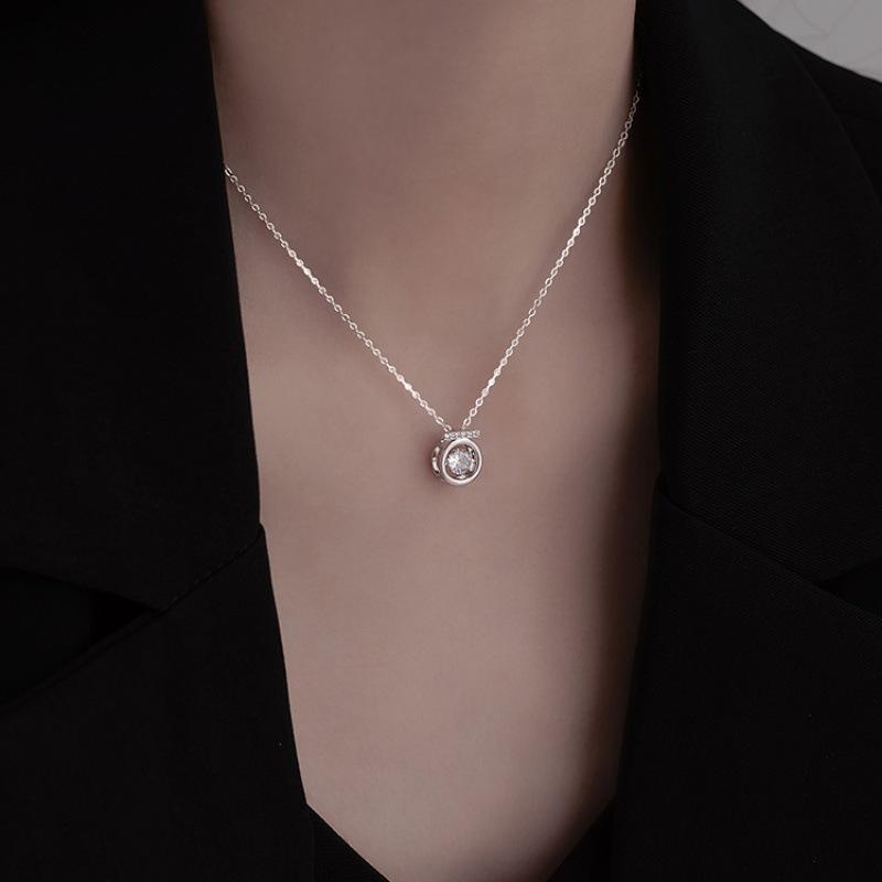 S925 Sterling Silver Beating Heart Necklace Women's Versatile Premium Smart Clavicle Chain