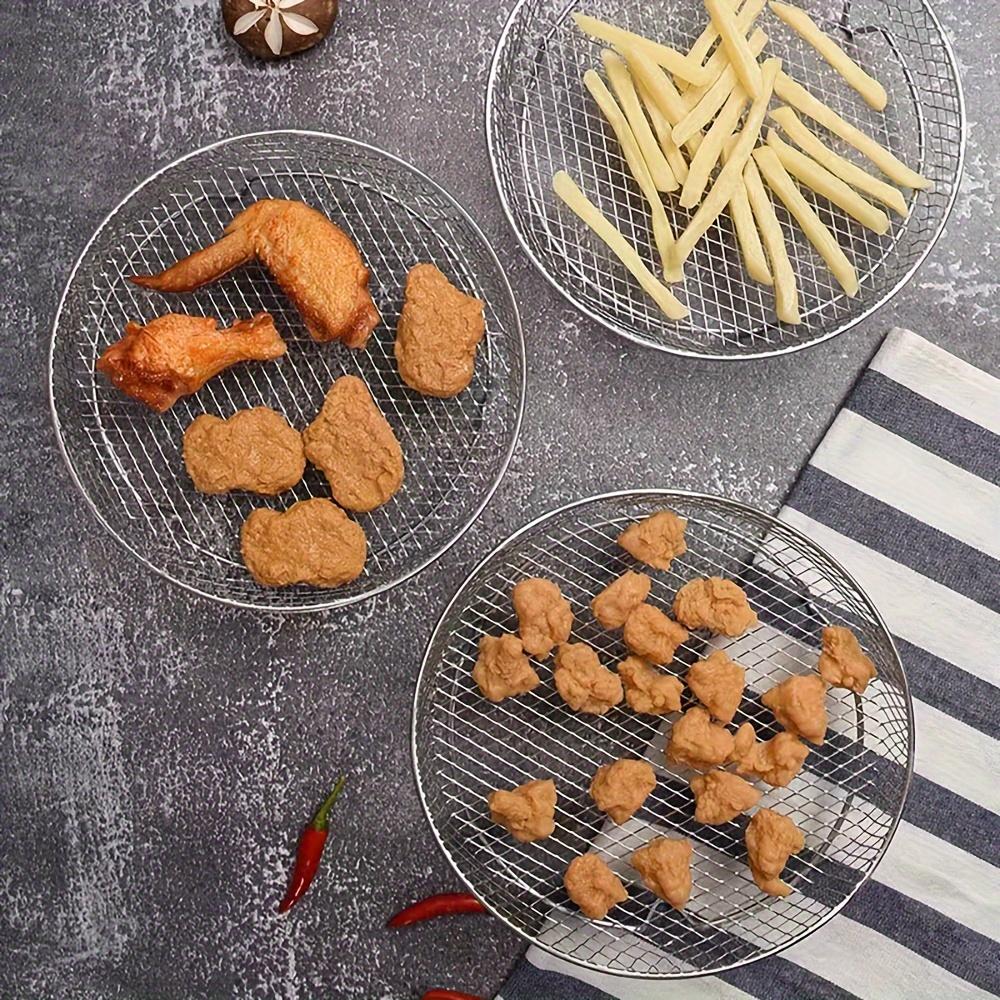 3/1Pc Air Fryer Accessories Kitchen Filter Rack Stackable BBQ Grill Rack Food Frying Basket Set Multipurpose Baking Cooking Tool