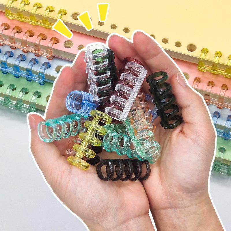Large Transparent 5-Hole Binder Rings for DIY Loose Leaf Binding