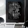 Black Lion with Inspirational Words Wall Canvas Art Painting Posters And Prints On Canvas Art Picture for Living Room Home Decor
