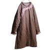 Johnature Women Pullover Vintage Parkas Patchwork Color Button Long Sleeve Robes Winter Chinese Style Warm Parkas