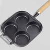 4-Cup Cast Iron Egg Frying Pan with Oil Brush Pancake Pan Omelet Pan Egg Cooker Suitable for Gas Stove & Induction Cookware