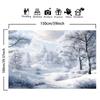 2D Christmas Winter Tapestry, Frosty Snow Forest Background Cloth