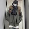 Womens Short Puffer Coat With Faux Fur Collar Thick Warm Winter Hooded Jacket Small Stature