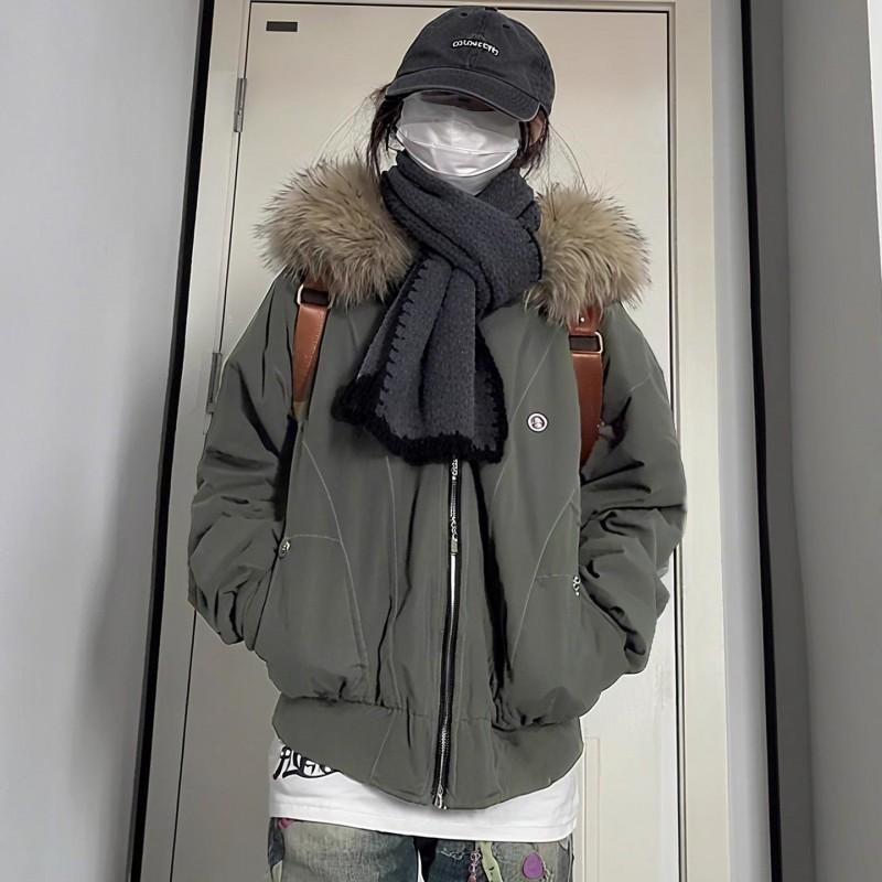 Womens Short Puffer Coat With Faux Fur Collar Thick Warm Winter Hooded Jacket Small Stature