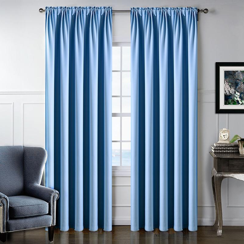 High-Precision Texture Blackout Curtain Cloth Keqiao Curtain Living Room Bedroom Plain Curtain Finished Product