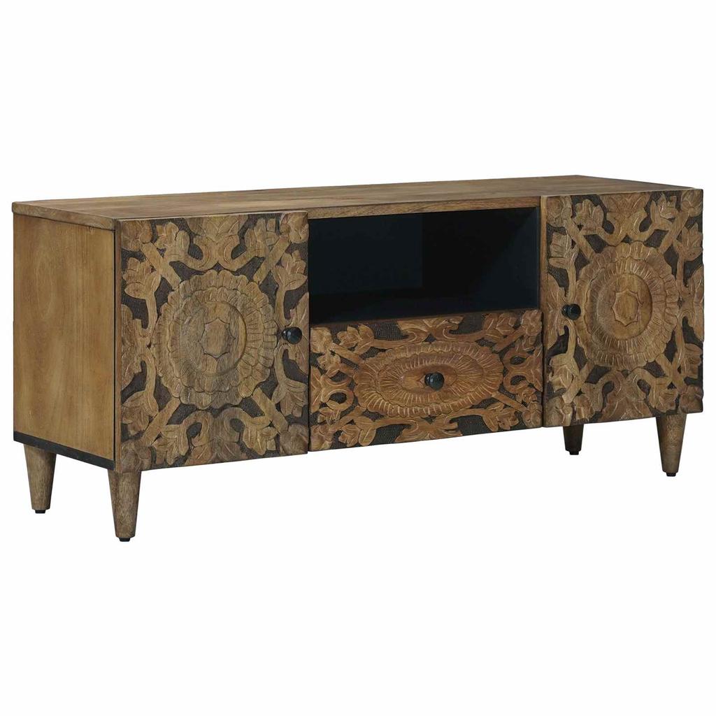 TV Cabinet Brown 105 X 33 X 46 Cm Solid Mango Wood