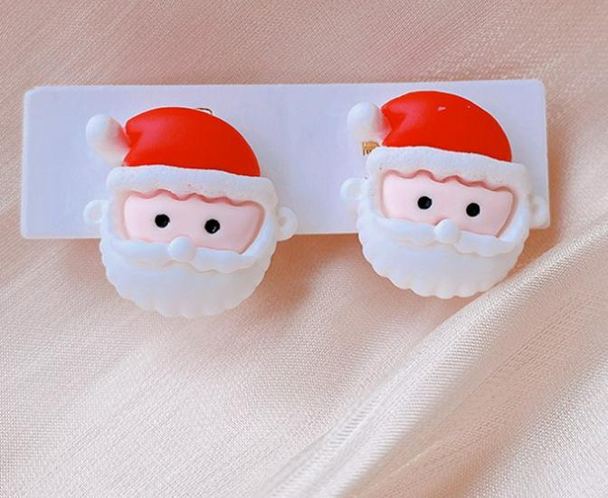 Kids' Christmas Cartoon Princess Clip-On Earrings: Cute, No Piercing Needed