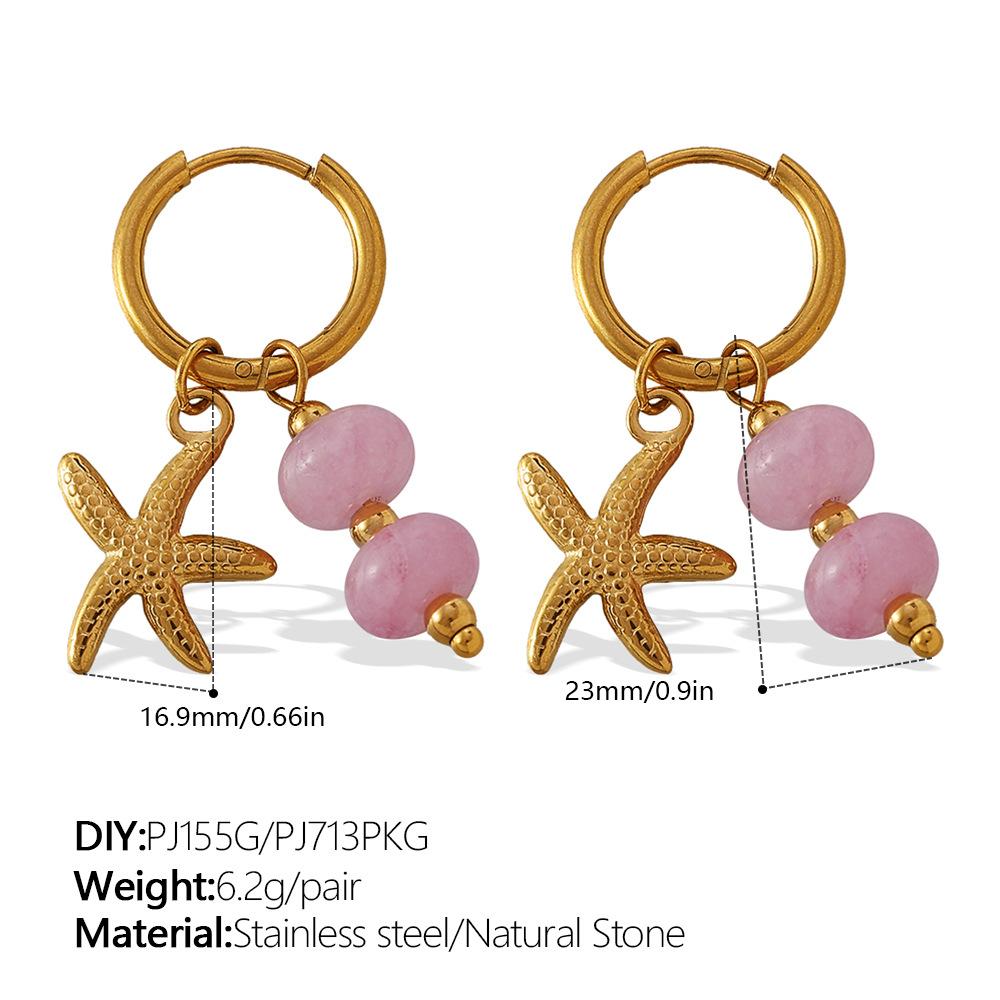 Fashion Multi-Element Diy Earrings Stainless Steel Gold-Plated Light Luxury High-End Earrings Jewelry Women