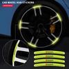 Car Wheel Hub Sticker Reflective Night Driving Safety Luminous Sticker For Peugeot 407 508 2008 5008 307 206 207 208 107 106 205