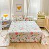 Pink Floral Bed Sheet Set Soft Cotton 4 Pieces Queen Botanical Bed Set, 8 Inch Deep Pocket Fitted Sheet, Flat Sheet, Pillowcases