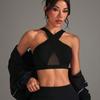 New mesh splicing sleeveless cross sports yoga vest super soft nylon high elastic fitness outdoor women