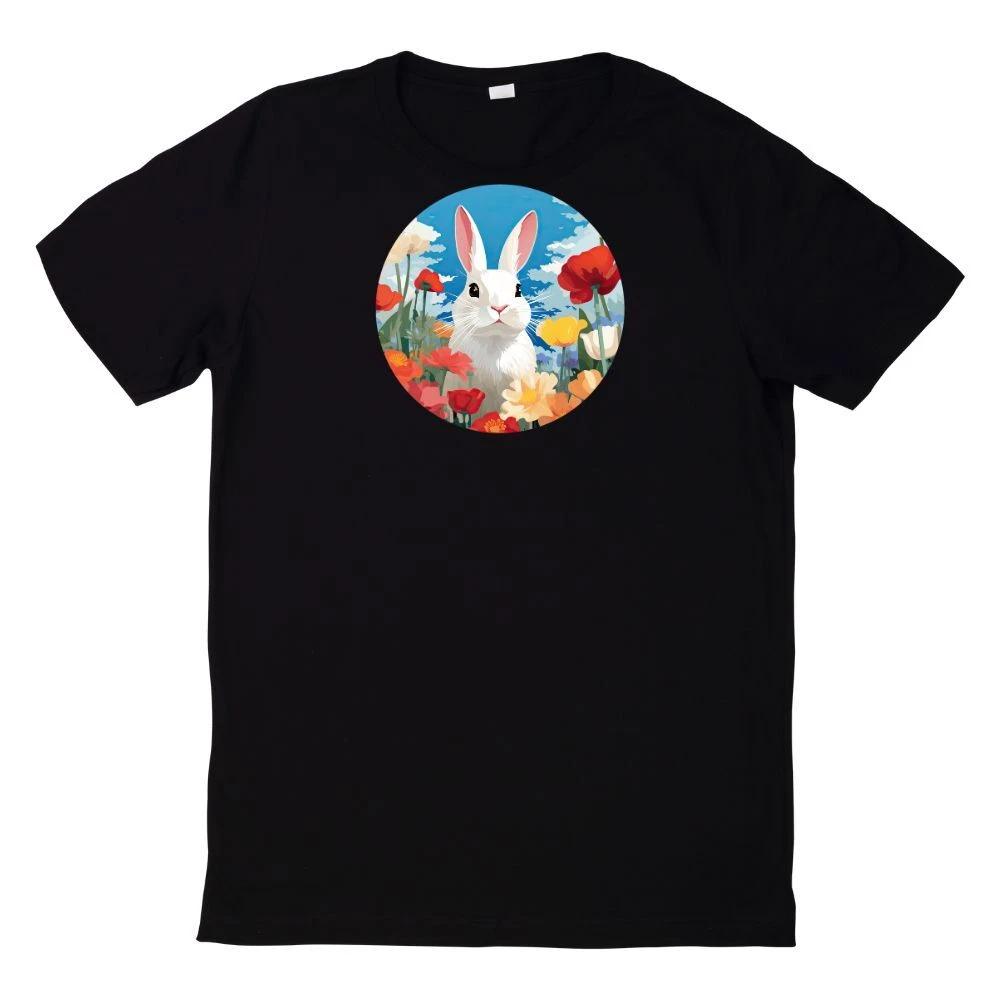 Weißes Kaninchen Illustration T-Shirt XXL