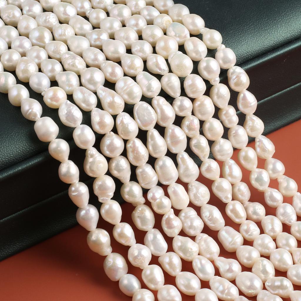1String, Handmade Water Drop Pearl 6-7mm, White Natural Freshwater Pearl Beads for Jewelry Making DIY Necklace Bracelet Crafts, Women Gift 36cm