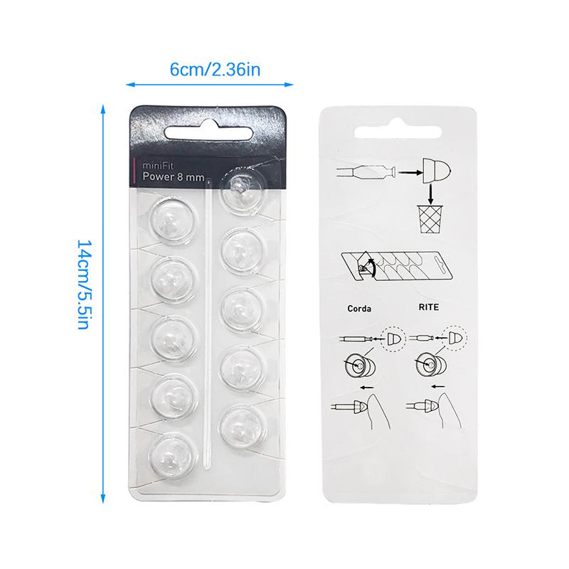 10Pcs Hearing Aids Earplugs Domes Silicone Open Fit Ear Tips Replaceable Hearing Aid Accessory 6/8/10/12Mm Hearing Impairments