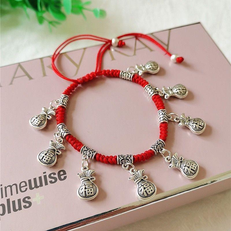 Retro Ethnic Tibetan Silver Elephant Anklet - Hand-Woven, Adjustable, Elegant