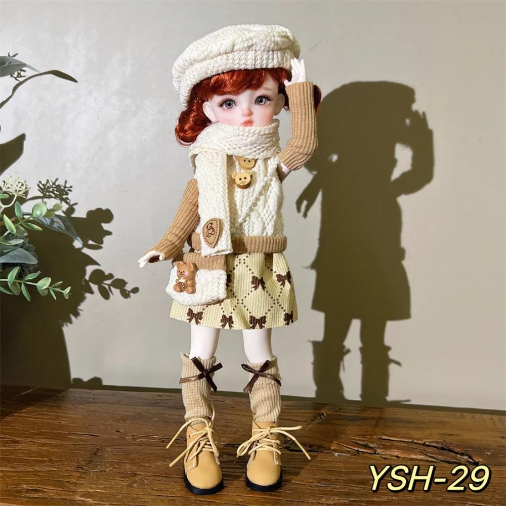 6 Points BJD Doll Dress Up Clothes 30 Cm Doll Clothes Fashion Trend Doll Clothing Jeans Plus Floral Tops Cute and Versatile