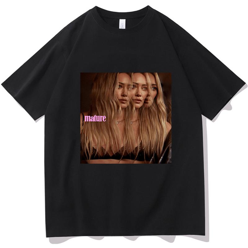 

Hilary Duff Mature Men T Shirt Casual Unisex Fashion T-Shirt Graphic Summer Short Sleeves 100_ Cotton Hip-hop Harajuku Clothe... S разноцветный