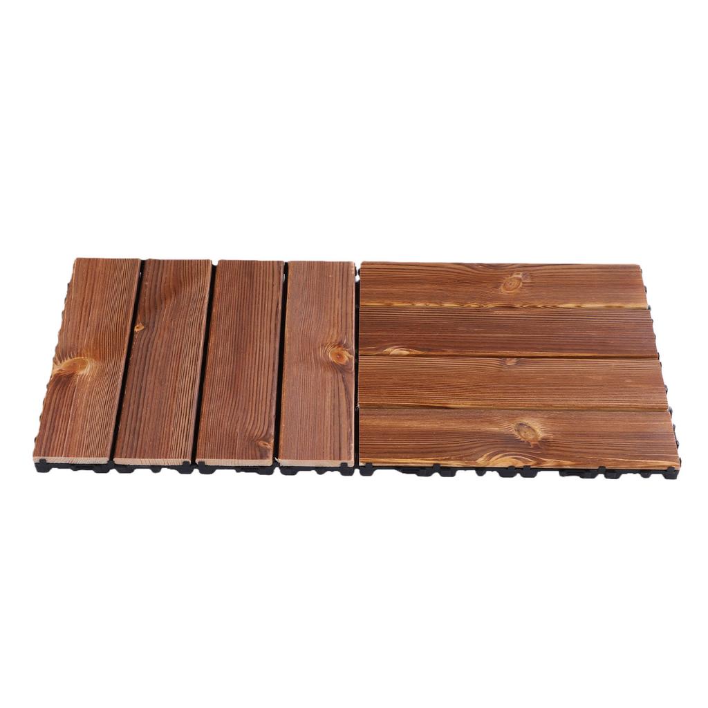 31PCS Interlocking Wood Flooring Tiles Solid Wood Decking for Patio Balcony Outdoor Indoor Use 30x30cm