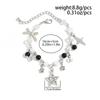 Hip-hop Retro Hollowed-out Spiral Star-shaped Bowknot Pendant Imitation Crystal Beaded Bracelet for Women Y2k Fashion Jewelry