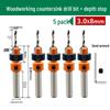Tapered Countersink Drill Bit with Round Shank for Screw Installation and Woodworking Hole Opening