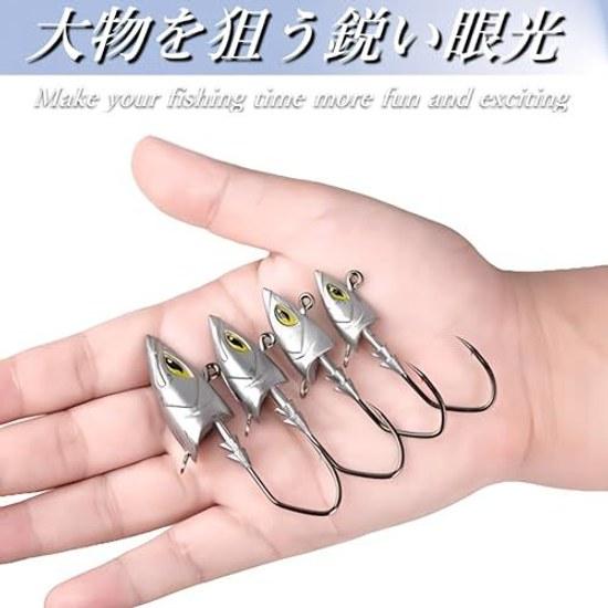 Swimbait jig head worm 50-piece set stacking corn keeper fishing multi-weight rust-resistant suitable saltwater freshwater bass sea rockfish bait.