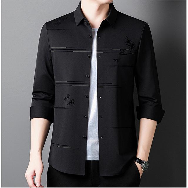 

Мужская рубашка с длинными рукавами, весна и осень, новая корейская версия, модная рубашка, повседневная куртка, мужской универсальный топ для мужчин L