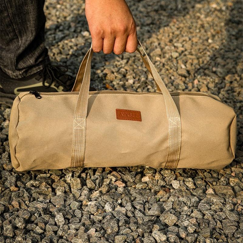 Outdoor Ground Nail Bag Camping Tent Pegs Bag Cylindrical Stake Storage Backpack Portable Miscellaneous Bag Storage Box Toolkit