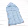 Color Solid Baby Hooded Sleeping Bag Knit Sweater Circle Antichill Buttons