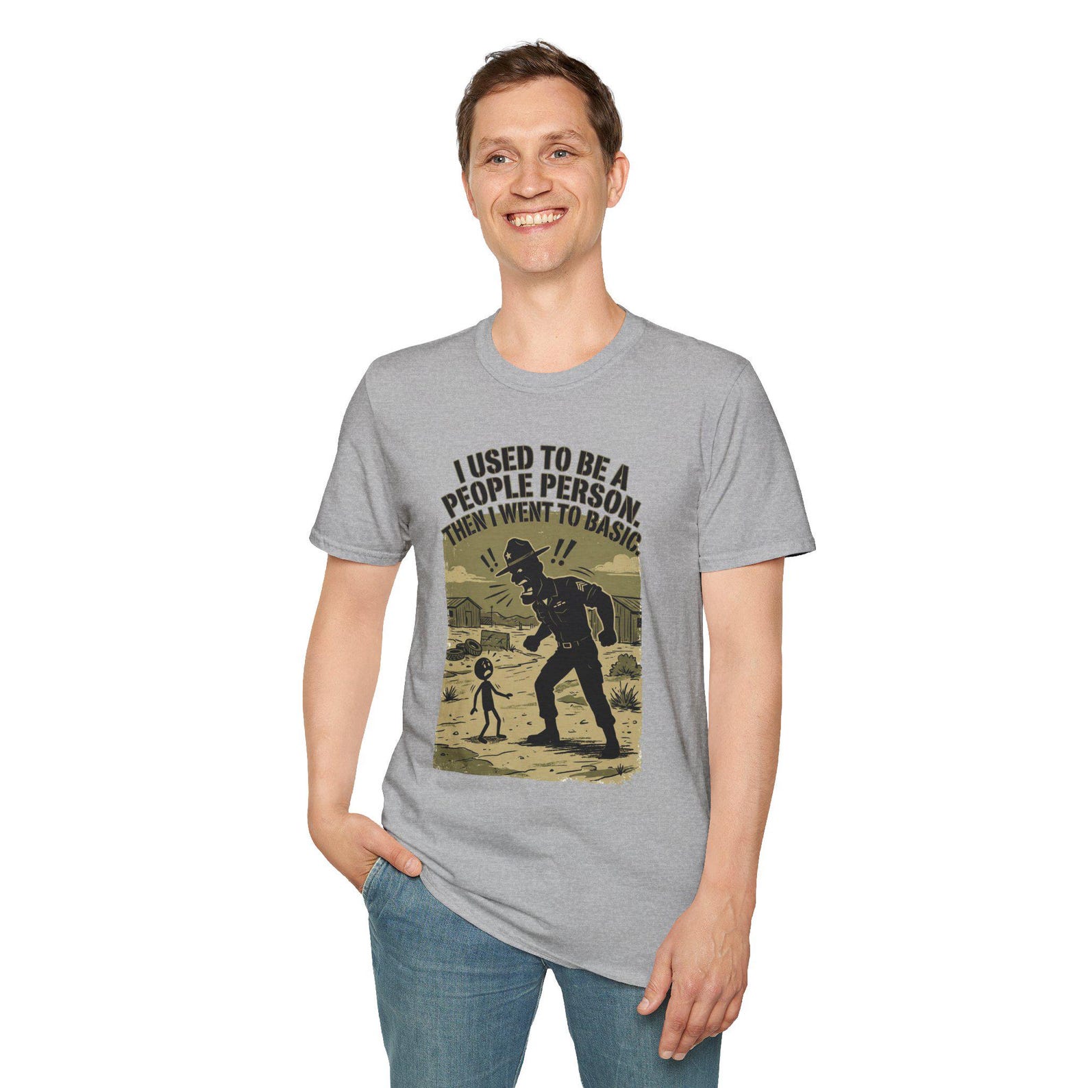 I Used To Be A People Person Then I Went To Mars Graphic Tee Vintage Desert Scene T-Shirt S