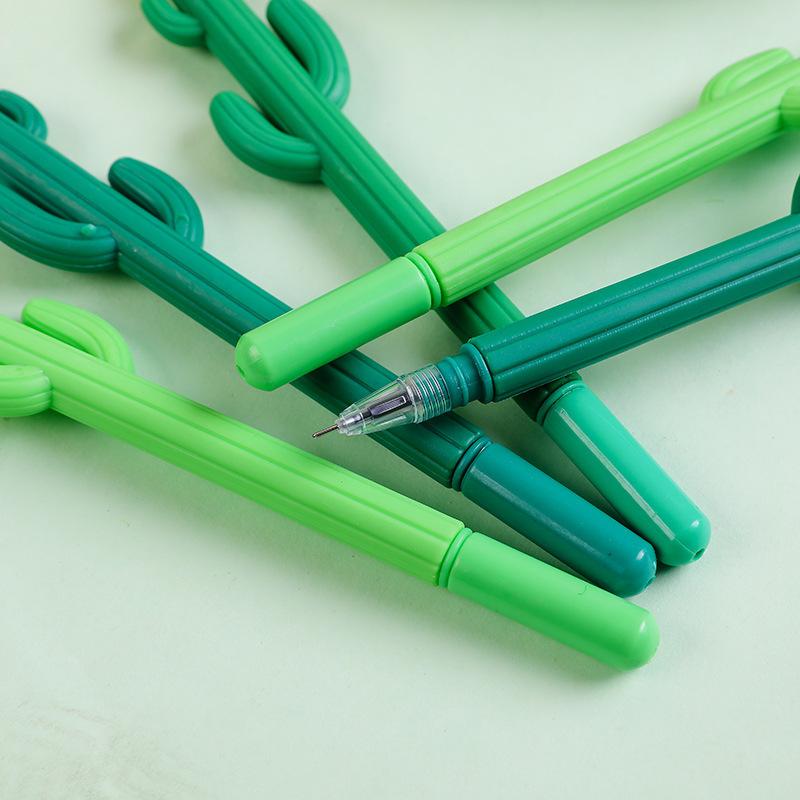 10pcs 0.5mm Soft Glue-shaped Ball Cactus Neutral Pen Plant Shape Creative Sign Pen Stationery Office Supplies
