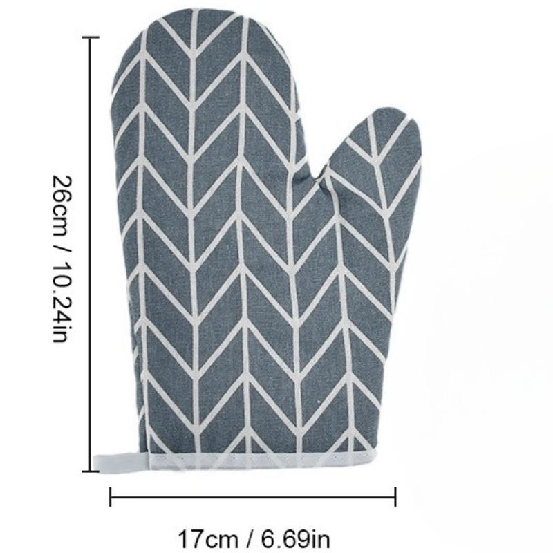 1PC Thickened Thermal Insulation Gloves Kitchen Microwave Oven Anti-scalding Baking Cotton and Linen Gloves