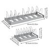 1Pc Delicate Pot Storage Rack Expandable Pan Shelf Organizer Pot Organizer For Baking Frying Rack With 7 Adjustable Compartments