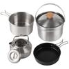 Kettle Ultra-light Stainless Steel Camping Cookware Utensils With Storage Bag Outdoor Tableware with Lightweight Handle