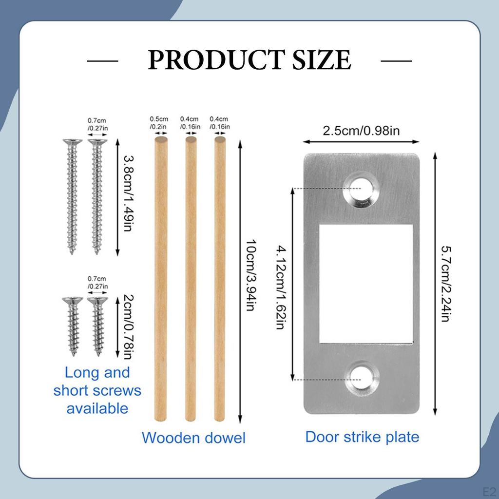 Restorer Strike Plate Door Backplate Easy Repair Stainless Steel Narrow Side and Large Hole for