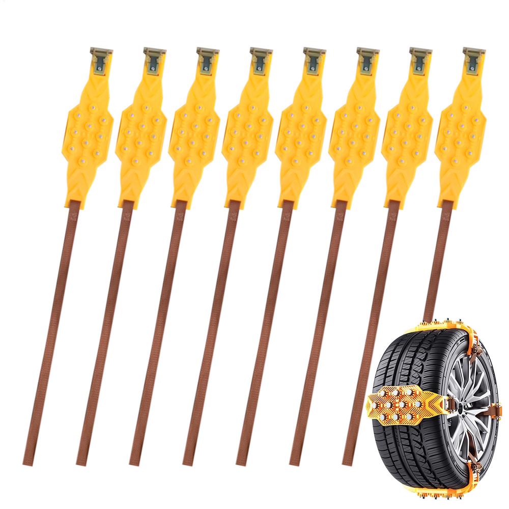 

Snow Chains For Car Tires 8 Piece Auto Tyre Traction Grips Adjustable Snow Tire Chains For Suv Truck Pickup Van Sedans