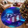 Alfombra Redonda con Patrón del Atlético de Madrid, Felpudo para Interior/Exterior, para Picnic, Sala de Juegos, Dormitorio, Oficina, Sala de Estar, Alfombra Decorativa para el Hogar, Regalo de Cumpleaños