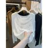 Maglione Pullover da Donna a Maglia Leggero Trama Aperta Girocollo Manica Lunga Top Casual Taglia Unica Veste la Maggior Parte