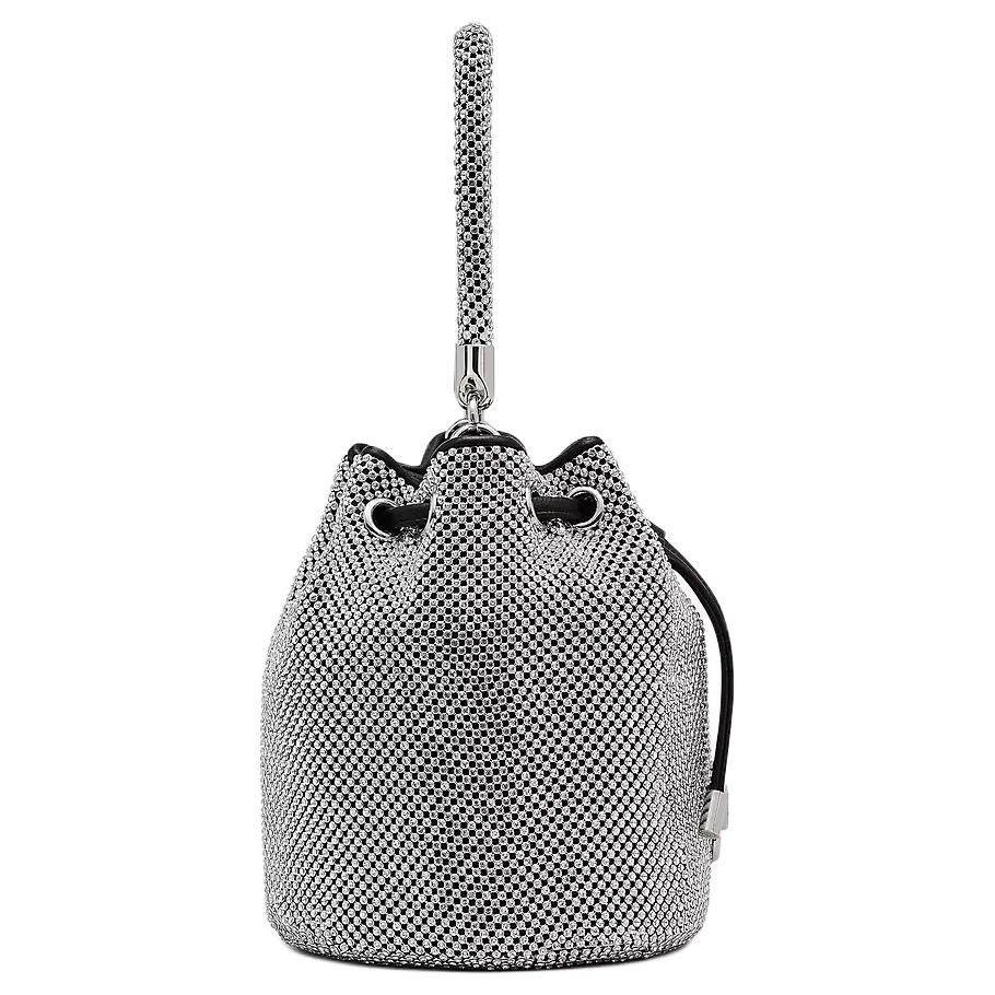 Marc Jacobs Iconic Hardware Accessories Rhinestone Metal Chain Bucket Bag Mini Women bags Silver 2P4HCR017H03991