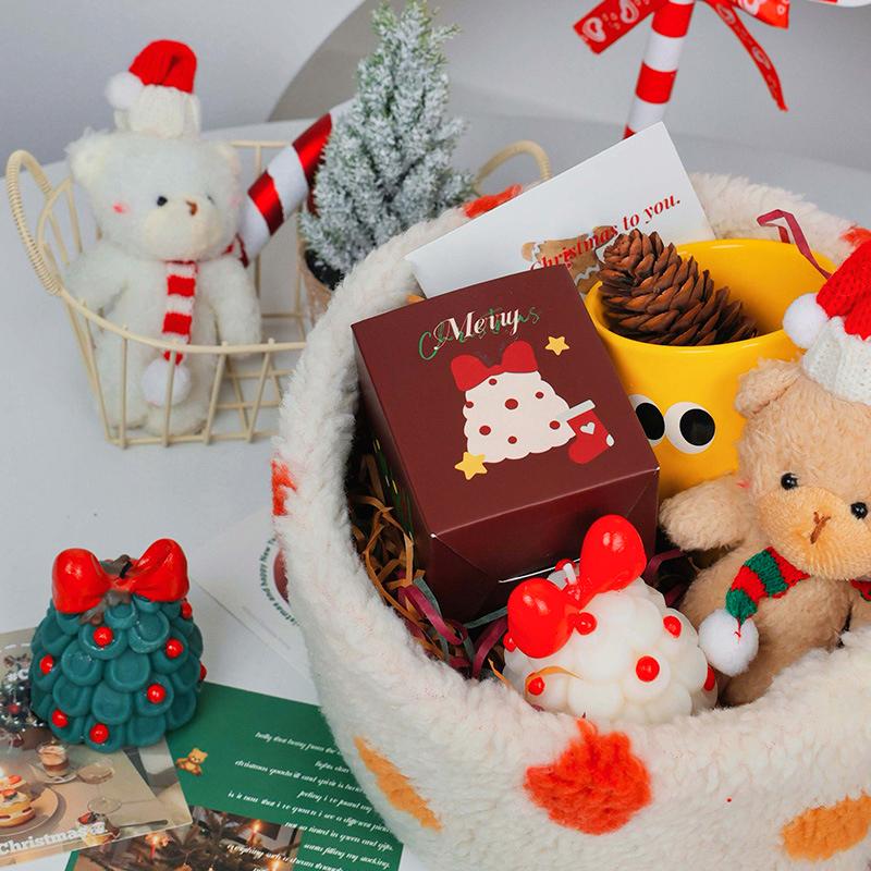 1PC Soy Wax Handmade Fragrance Gifts Bow Christmas Tree Xmas Candle Atmosphere Tree Shape Ornaments Multiple Options Available