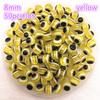 New Jewelry Resin Spacer Beads Ball Mixed Evil Eye Pattern About 50pcs 8mm( 5/16") Dia, Hole: Approx 2.0mm