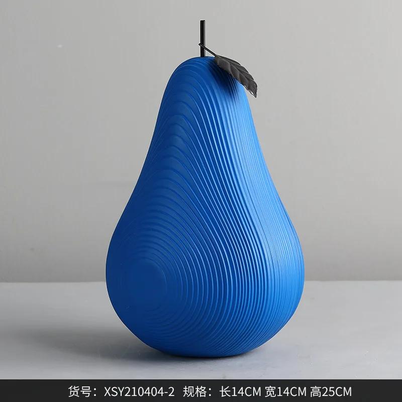 High-End Linie Apfel Birne Harz Handwerk Schwarz Weiß Dekoration Kreativ Wohnzimmer Arbeitsplatten Obst Skulptur Heimdekor Geschenk