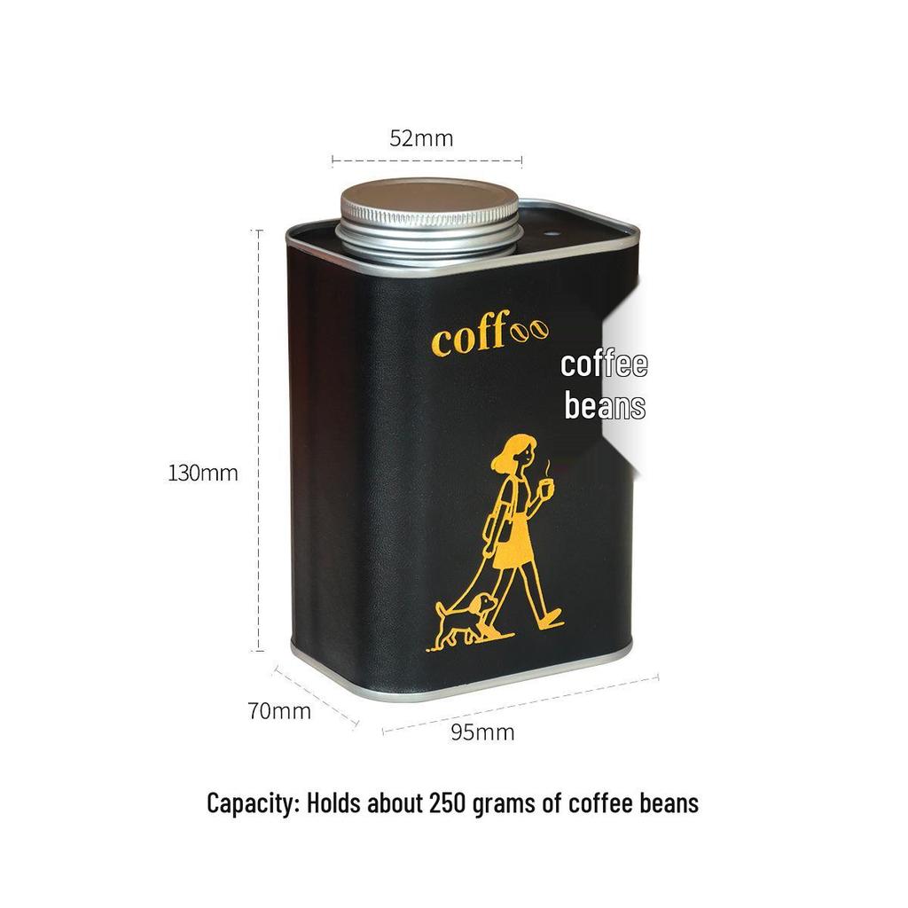 Barattolo Ermetico per Caffè con Valvola Unidirezionale per Chicchi, Noci e Polvere – Latta per Alimenti