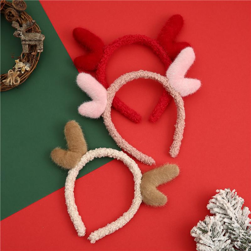 Christmas Cute Antler Lambswool Headband - Korean Style Hair Accessory & Decoration