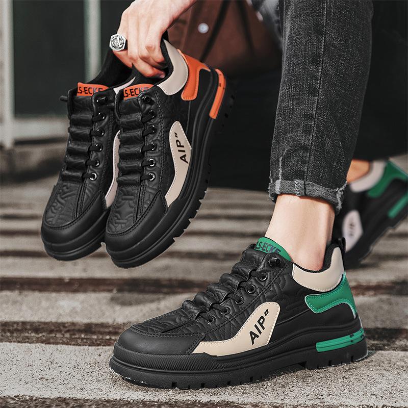 British Retro Microfiber Leather Casual Driving Shoes Classic High-top Skateboard Shoes Leather Shoes