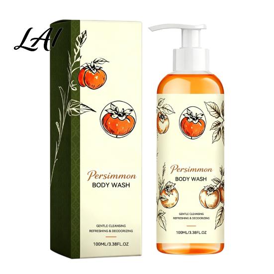 Trial Size Body Wash Persimmon Wash 100ml Gentle Exfoliating Shower Gel with