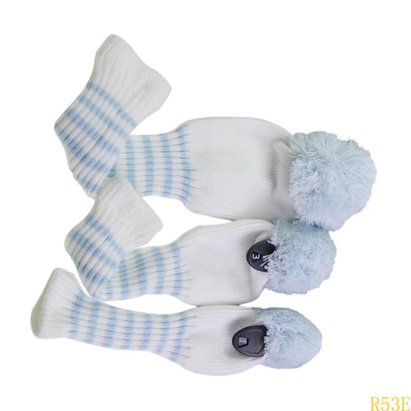 3pcs Golf Club Head Cover Knitted Styles Headcover Leisure Styles Golf Cover for Driver Protection and Longevity