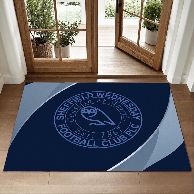 Sheffield Wednesday Football Design Crystal Velvet Rug Soft Decorative Mat for Bedroom Entrance