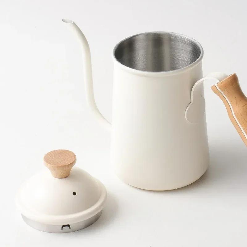 650ML Kaffee Handaufguss Kanne Japanische Lange Schmale Ausguss Griff Edelstahl Kessel Camping Teekanne Kaffee Brühzubehör