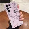 Silica gel Phone Case For Samsung Galaxy S25 S24 Ultra S23 S22 S21 S20 Ultra FE Plus Note 10 20 Lite Airplane Route Desian Cover